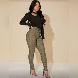 Plaid High Waisted Pants